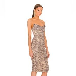 Michael Costello India Midi Dress in Snake